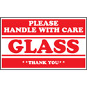 Glass Please Handle With Care 5x3 Warning Label