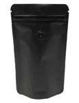 2 oz Stand Up Pouch with valve Matte Black MBOPP/PET/ALU/LLDPE