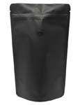 4 oz Stand Up Pouch with valve Matte Black MBOPP/PET/ALU/LLDPE