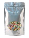 8 oz Window Stand Up Pouch Silver PET/LLDPE