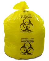 Trash Bags, 30 gal., Yellow, LLDPE, PK75