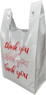 13 x 8 x 22 Thank You Shopping Bags 0.65 Mil