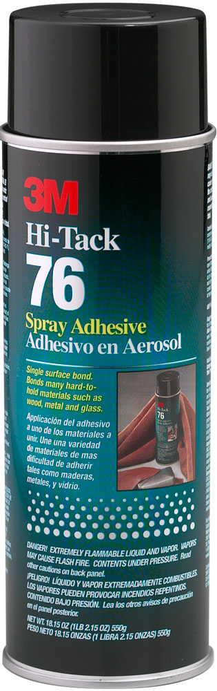 3M Hi-Tack 76 Spray Adhesive Clear 24 fl oz aerosol 3M Hi-Tack 76 Spray Adhesive Clear 24 fl oz aerosol