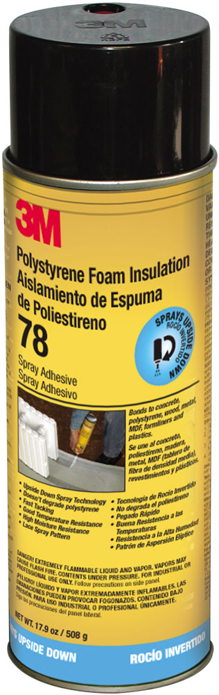 3M Polystyrene Foam Insulation 78 Spray Adhesive, INVERTED 24 fl oz aerosol