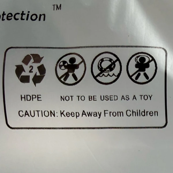 Suffocatiuon Warning for Air Cushion Film for Mini Air EA2