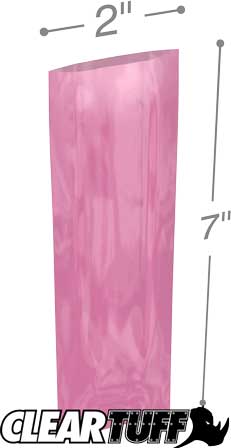 2x7 4 mil Pink Antistat Poly Bags