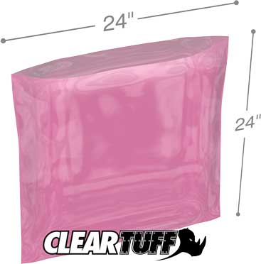 24x24 4 mil Pink Antistat Poly Bags
