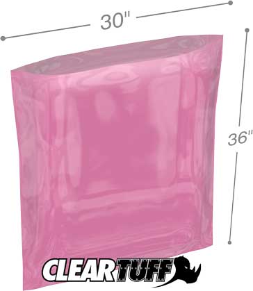 30x36 4 mil Pink Antistat Poly Bags