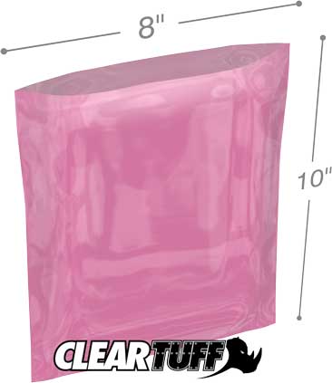 8x10 6 mil Pink Antistat Poly Bags