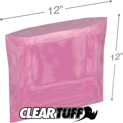 Pink 12" x 12" 4 mil Anti-Static Poly Bags