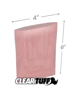 2 Mil Anti-static Flat Poly Bags 4" x 6"