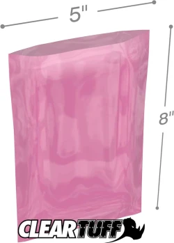 Pink 5" x 8" 2 mil Anti-Static Poly Bags