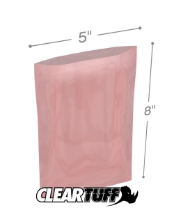 4 Mil Anti-static Flat Poly Bags 5" x 8"