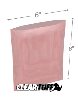 2 Mil Anti-static Flat Poly Bags 6" x 8"