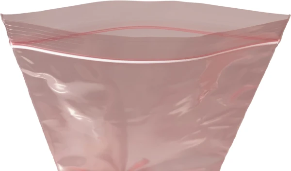 6x8 4-Mil Pink Anti Static Zip Bags - Minigrip Open Top 6x8 4 Mil anti static pink locking bags