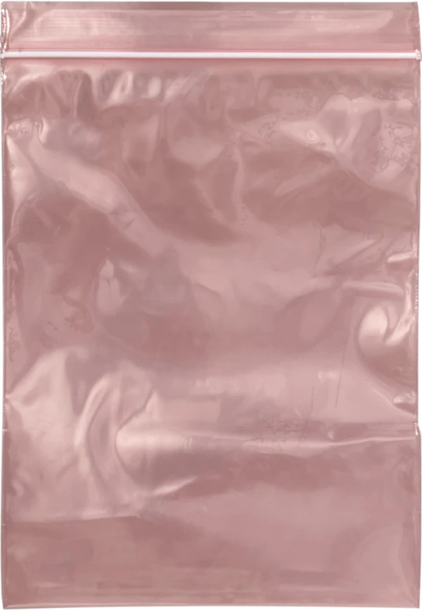 6x8 4-Mil Pink Anti Static Zip Bags - Minigrip White Ziplock Side of 6x8 4 Mil anti static pink locking bags