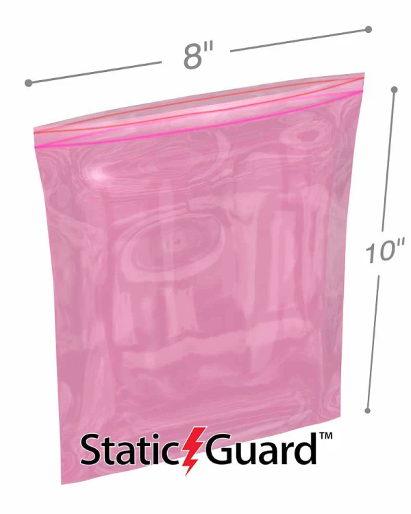 8x10 4Mil Minigrip Reclosable Anti Static Bags