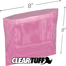 Pink 8" x 8" 6 mil Anti-Static Poly Bags
