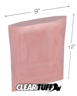 2 Mil Anti-static Flat Poly Bags 9" x 12"