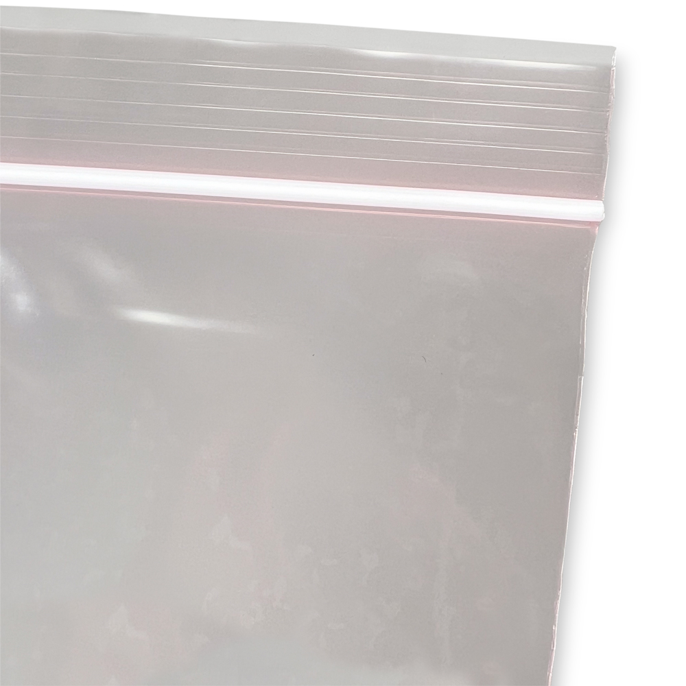 Close up of 9 x 12 4 Mil anti static locking bag Zipper