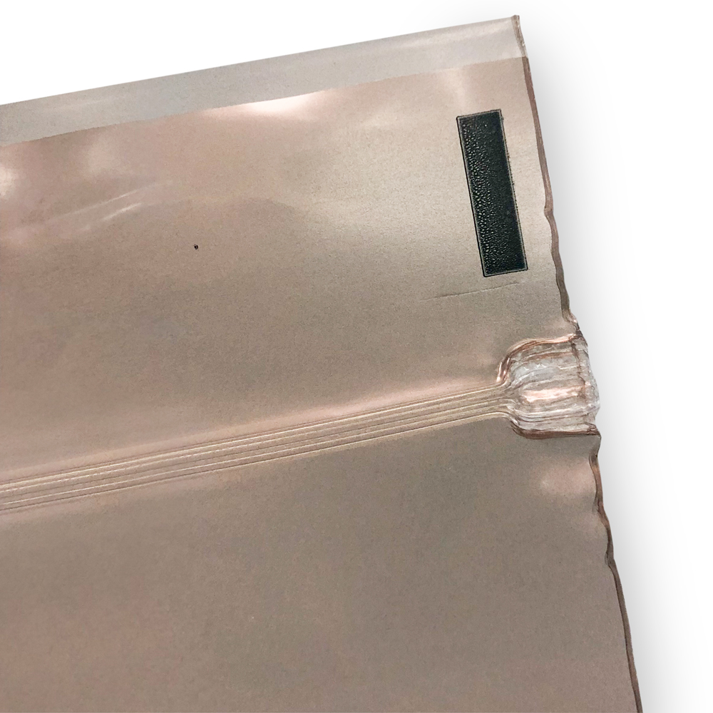 Close up of 2 x 2 Anti Tarnish Zip Lock Jewelry Bags Zipper Side Seal