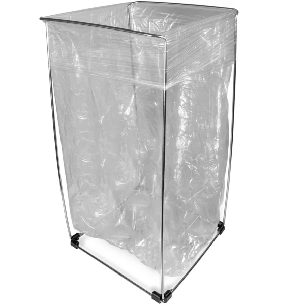 45 Gallon Large Bag Buddy Bag Holder with Trash Bag Trash Bag fitted to Assembled 45 Gallon Large Bag Buddy Bag Holder