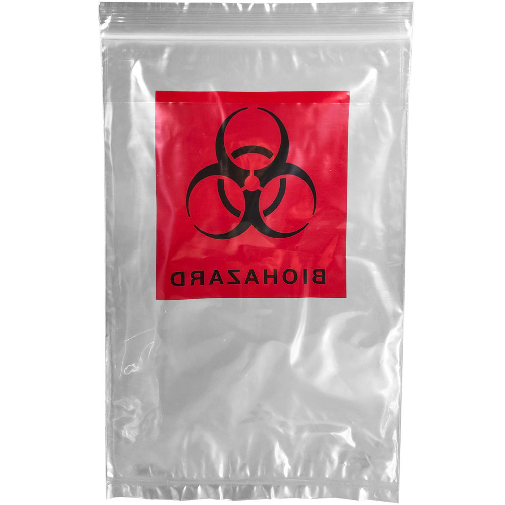 Back of 6 x 9 2 Mil Specimen Shield Zipper Locking Pouch Bags