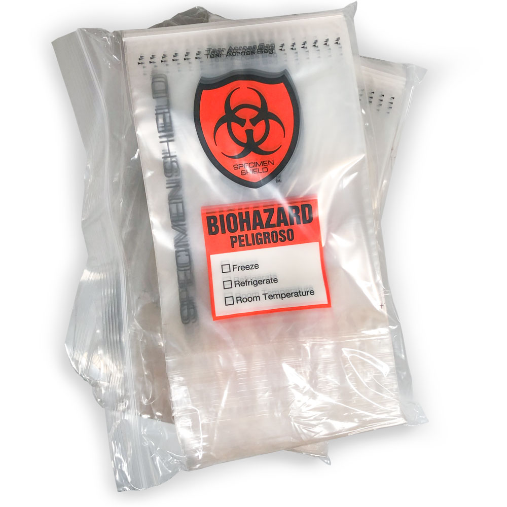 Innerpacks of 3 Wall 6 x 9 2 mil Specimen Shield Zipper Locking Pouch Bags