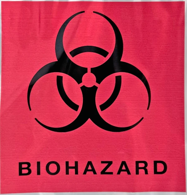 3 Wall 2 color 6x9 2mil Specimen Shield Zipper Locking Pouch Bags Biohazard Symbol Biohazard Symbol of 6 x 9 2 Mil Specimen Shield Zipper Locking Pouch Bags