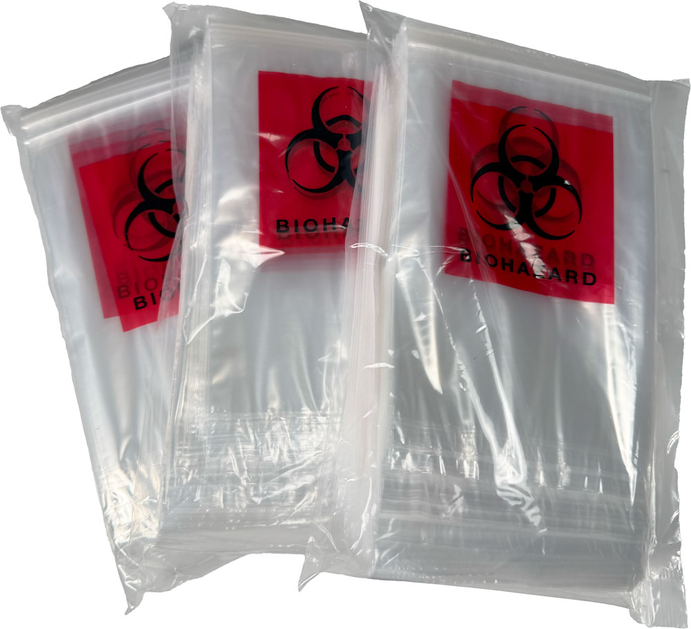 Inner Packs of 6 x 9 2 Mil Specimen Shield Zipper Locking Pouch Bags