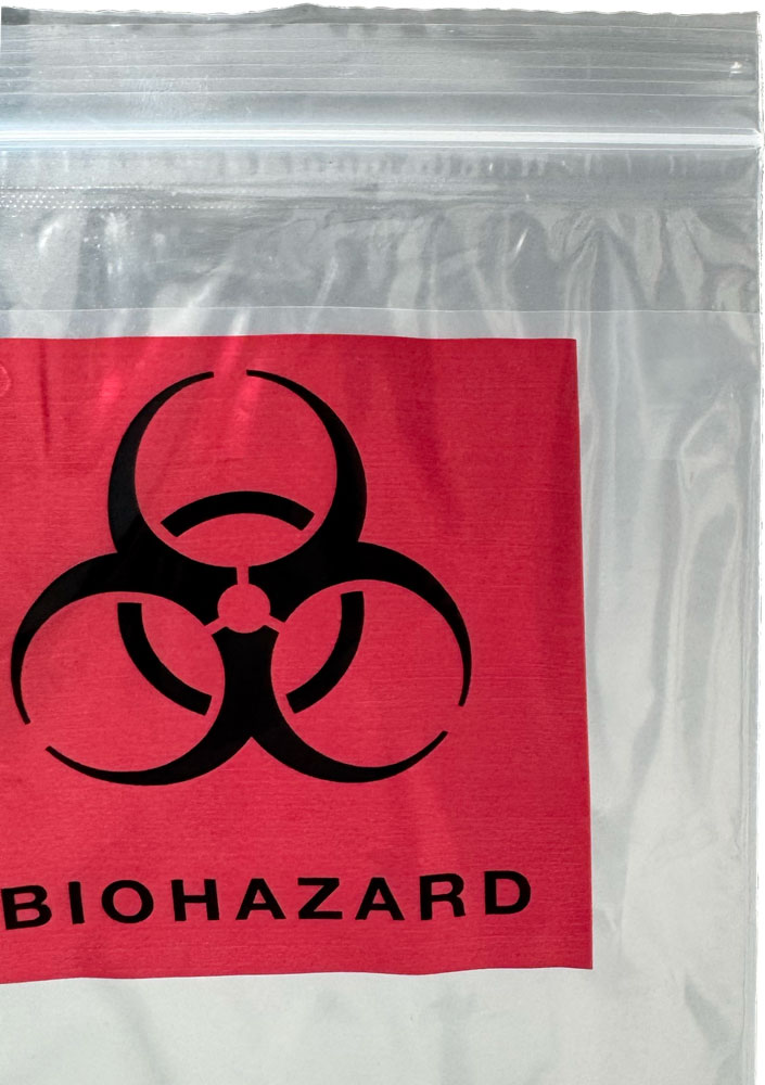 Ziplock Closure of 6 x 9 2 Mil Specimen Shield Zipper Locking Pouch Bags