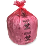 24x32 Red Healthcare Trash Bag with Infectious Waste Print