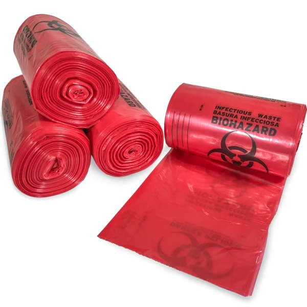12-16 Gallon Medical Waste Trash Bags - 1.3 Mil Rolls 12-16 Gallon Medical Waste Trash Bags - 1.3 Mil Rolls with One Unrolled