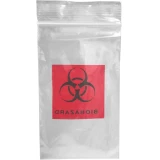 Back of 3 x 5 Biohazard Zipper Locking Bags