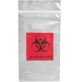 Front of 3 x 5 Biohazard Zipper Locking Bags
