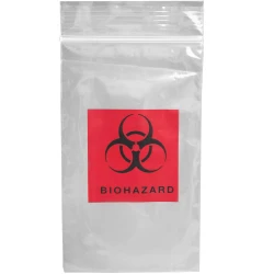 3" x 5" Biohazard Zipper Locking Bags