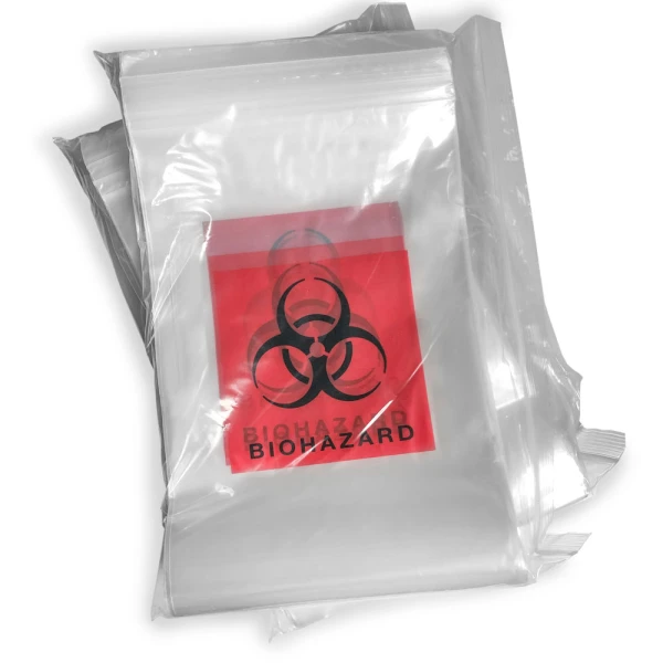 3 x 5 Biohazard Zipper Locking Bags Innerpacks Innerpacks of 3 x 5 Biohazard Zipper Locking Bags