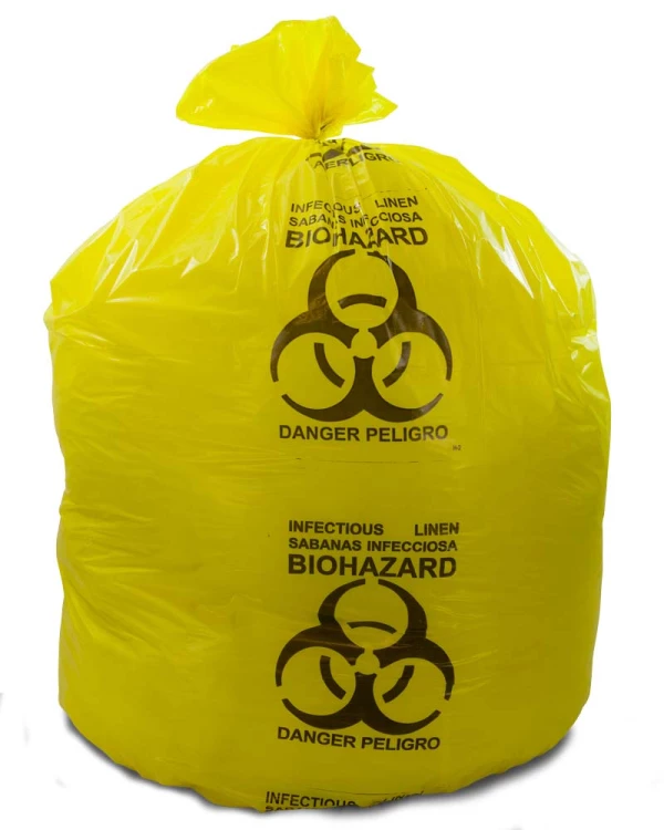 44 Gallon Yellow 37 x 50 Infectious Linen Trash Bags
