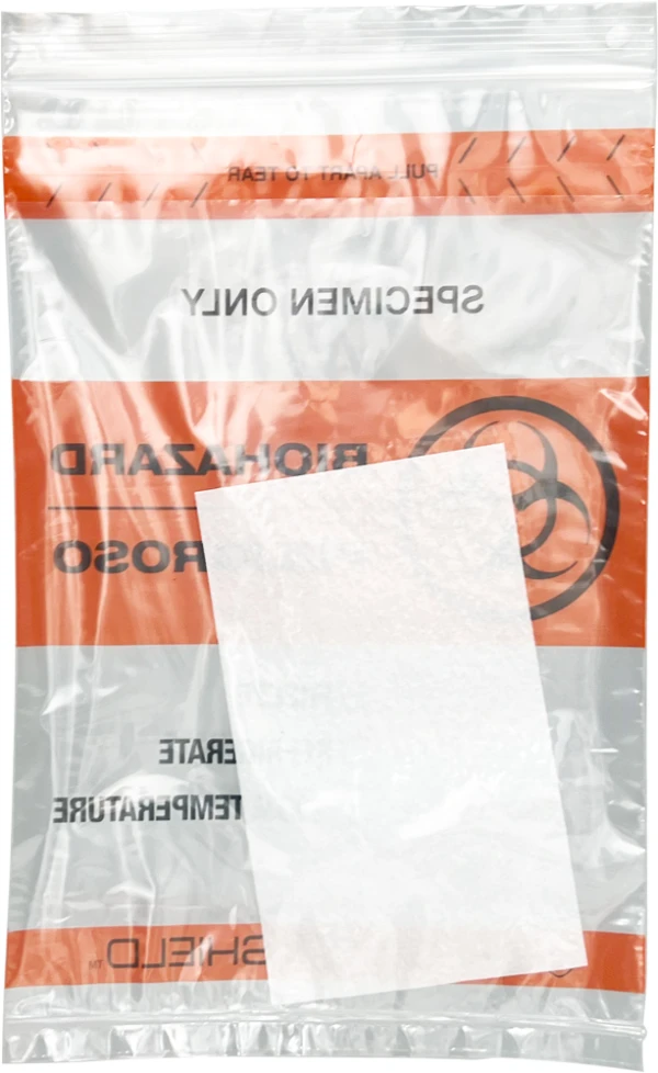 6" x 9" Absorbent Specimen Shield Biohazard Bags Front 6x9 Specimen Shield Absorbent 2 Mil Biohazard Bags Back