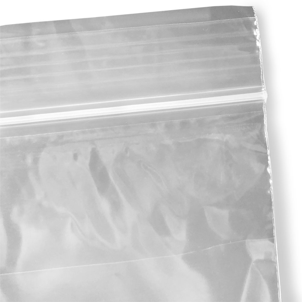 Close up of 6 x 9 2 Mil Specimen Zipper Locking Clear Bags Zipper