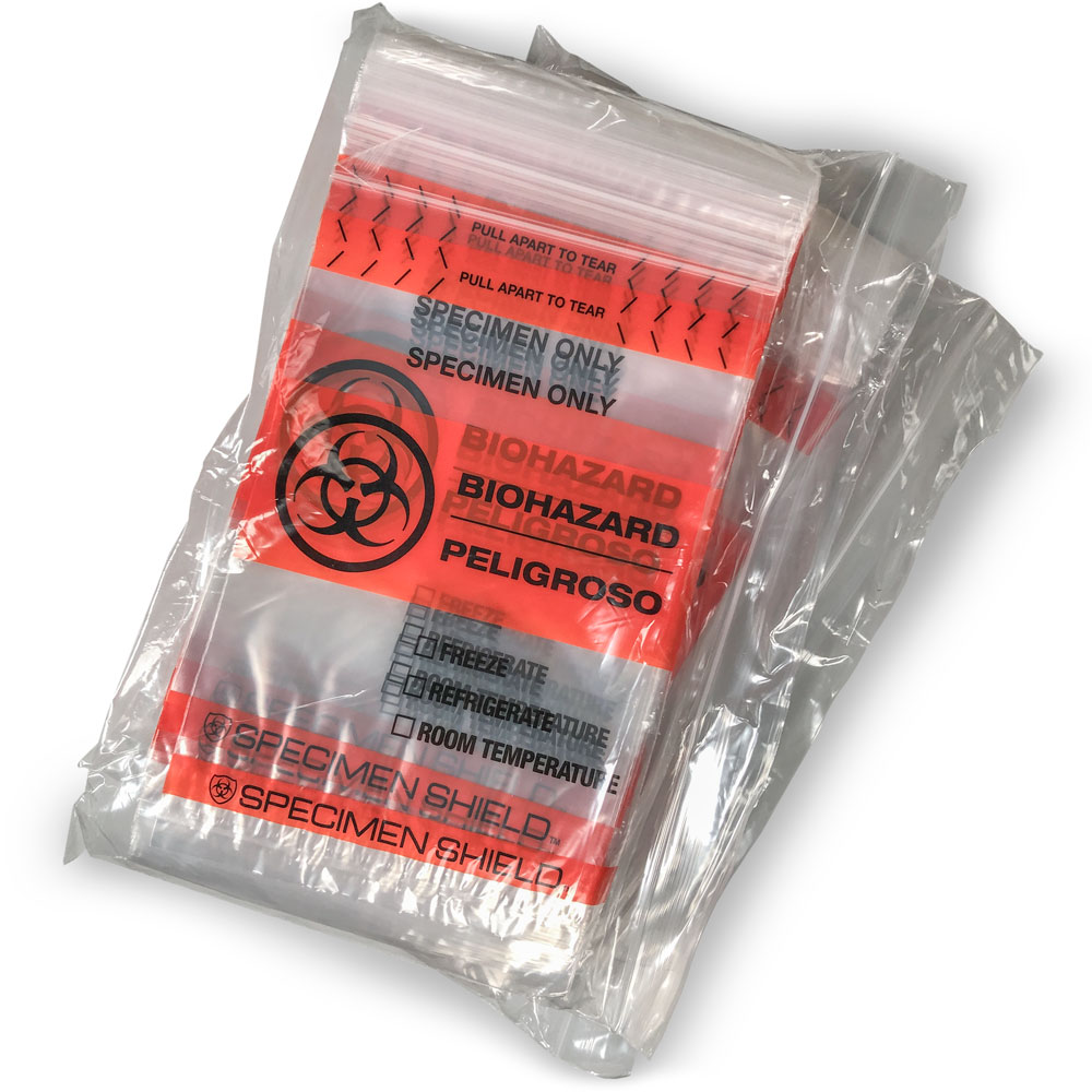Innerpacks of 6x9 2 colors Specimen Shield Zipper Locking Tear Pouch Bags