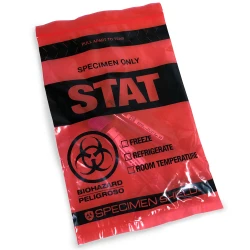 6x9 STAT 3 Wall Specimen Transport Zipper Locking Biohazard Bag