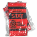 Innerpacks of 6x9 STAT 3 Wall Specimen Transport Zipper Locking Biohazard Red Bag