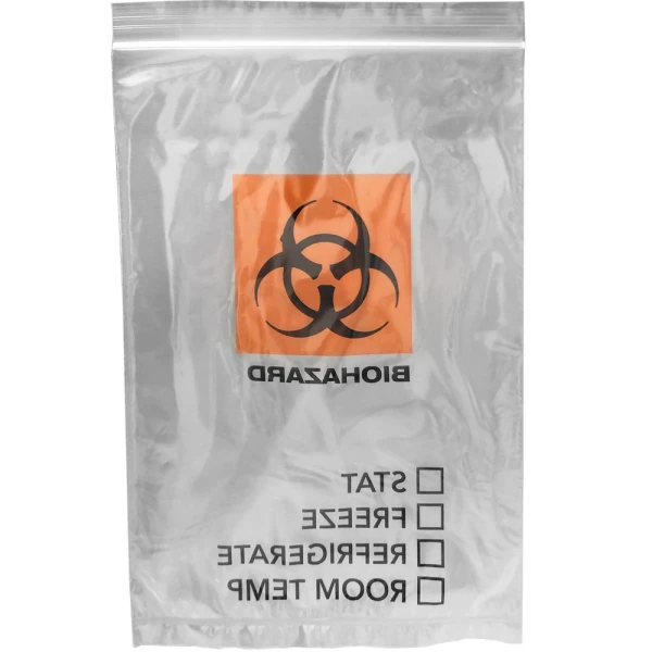 6x9 Biohazard Specimen Bags Back Back of 6x9 Biohazard Specimen Bags