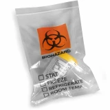 6x9 Biohazard Specimen Bags with Cup Sample inside of Bag