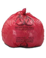 8-10 Gallon Red 24 x 23 Medical Waste Trash Bags