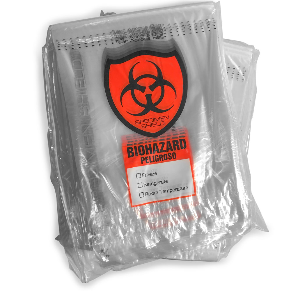 Innerpacks of 8x10 3 Wall 2 Mil Specimen Shield Zipper Locking Tear Pouch Bags