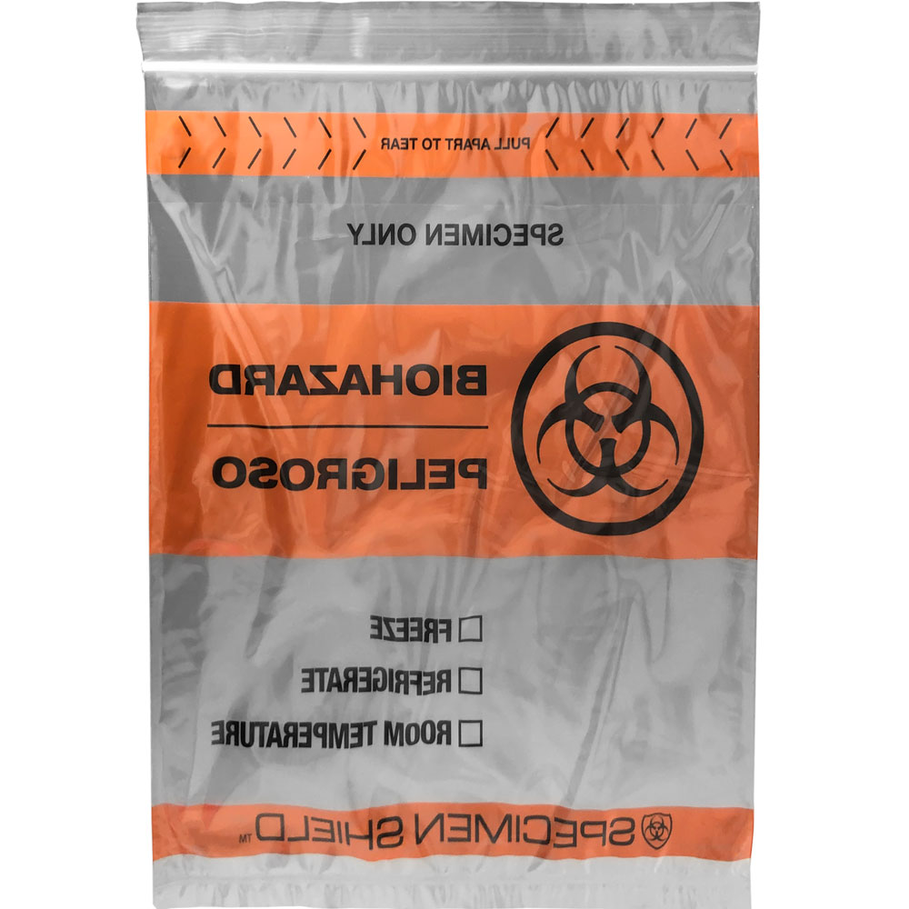 Back of 8x10 Specimen Lab Bio Transport bag with Document Pouch