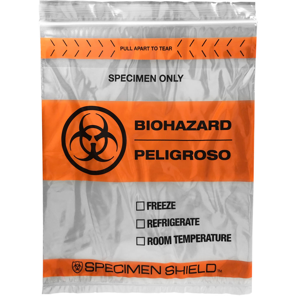 Front of 8x10 Specimen Lab Bio Transport bag with Document Pouch