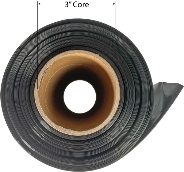 4 x 100 4 Mil Black Plastic Sheeting C&A Film 3 Inch Core 3 Inch Core of 4 Mil 4 ft. x 100 ft. Black Plastic Sheeting (Construction & Agriculture Film) on Roll